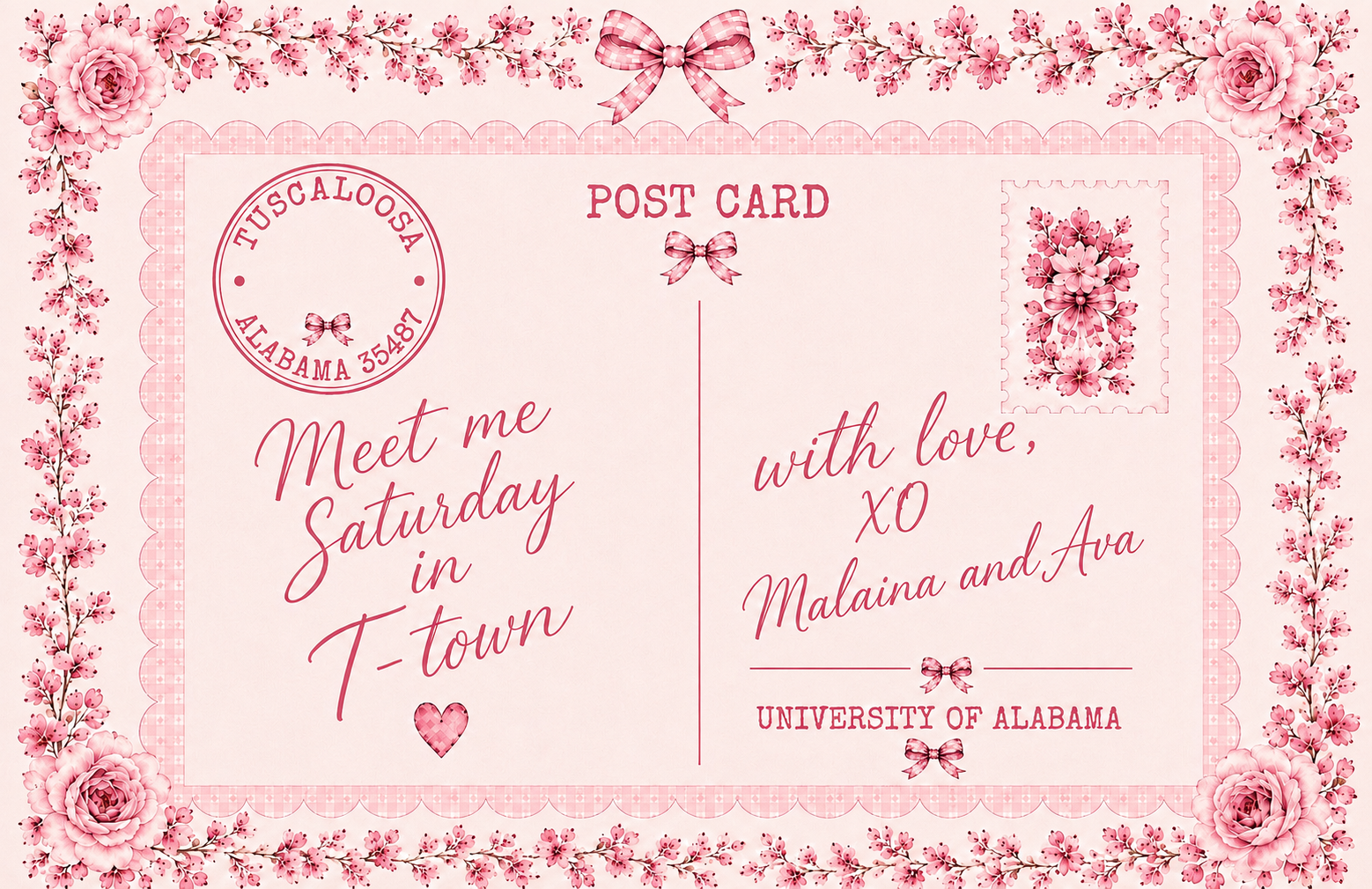Meet Me Saturday in T-Town postcard art